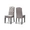 Wholesale Interiors Baxton Studio Dylin Modern and ContemporaryGray Fabric Upholstered Button Tufted Wood Dining Chair Set of 2